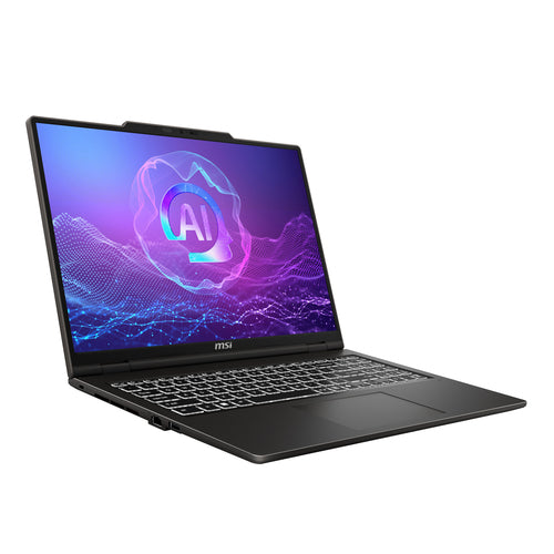 MSI VenturePro 16 A2RWEG-003FR – åben computer fra modsatte vinkel