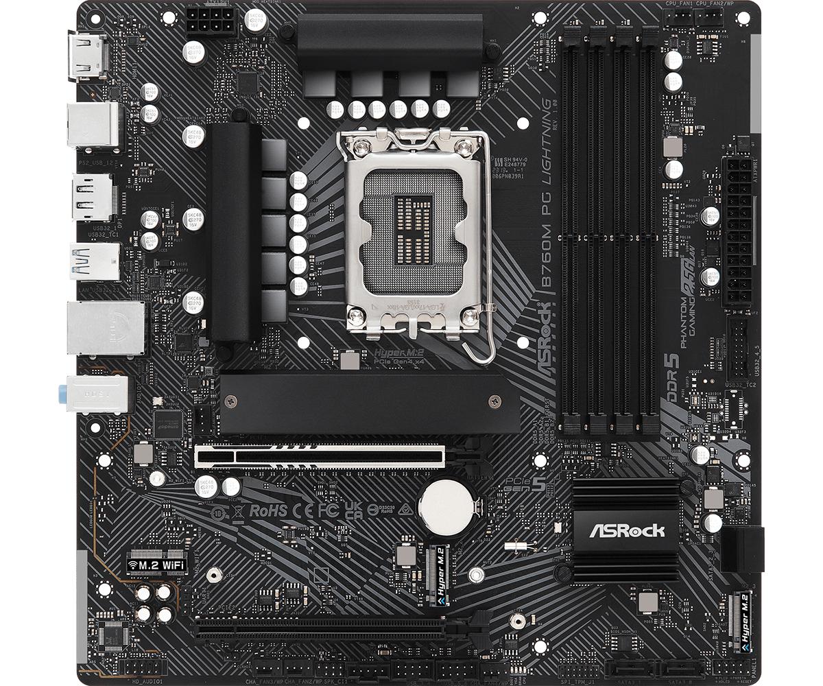 ASRock B760M PG LIGHTNING Micro-ATX LGA1700 Intel B760 ASRock