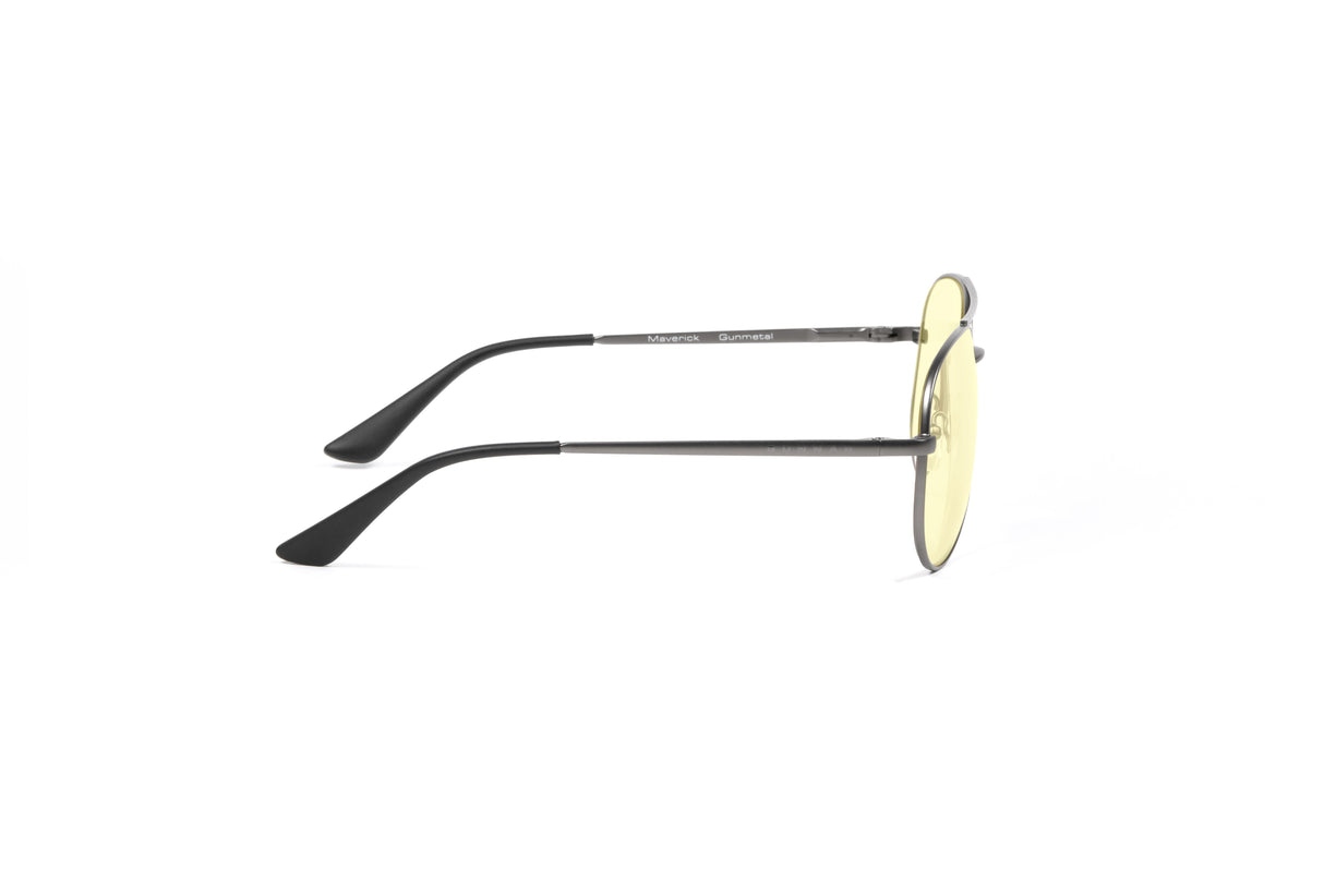 Gunnar Maverick - Gunmetal - Amber Gunnar Optiks LLC