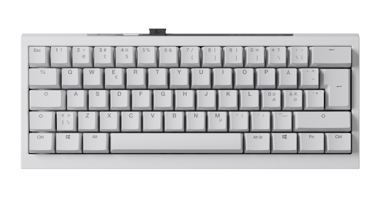 Ducky One X - White Nordic - Mini 60% - Ducky Inductive Switch (analog) Tri-Mode (Trådløs, BT, Cord)