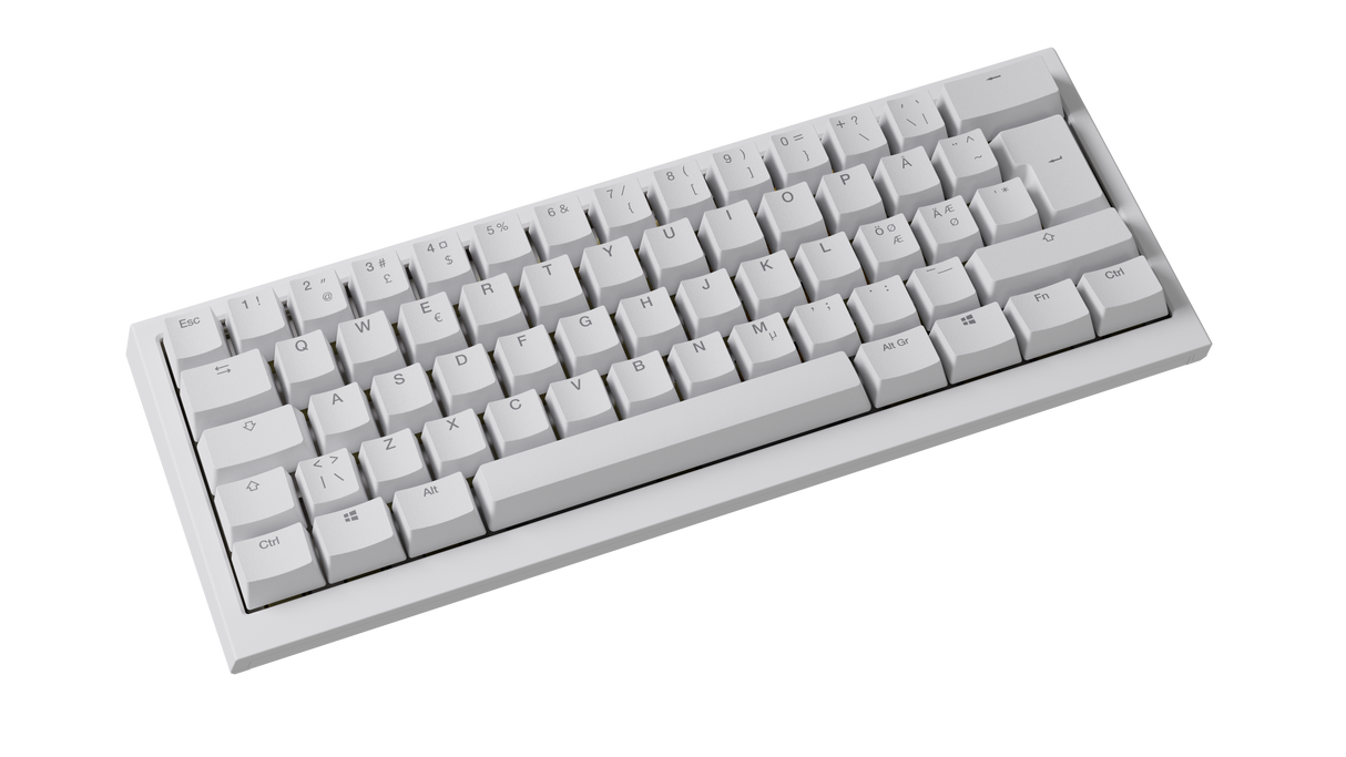 Ducky One X - White Nordic - Mini 60% - Ducky Inductive Switch (analog) Tri-Mode (Trådløs, BT, Cord)