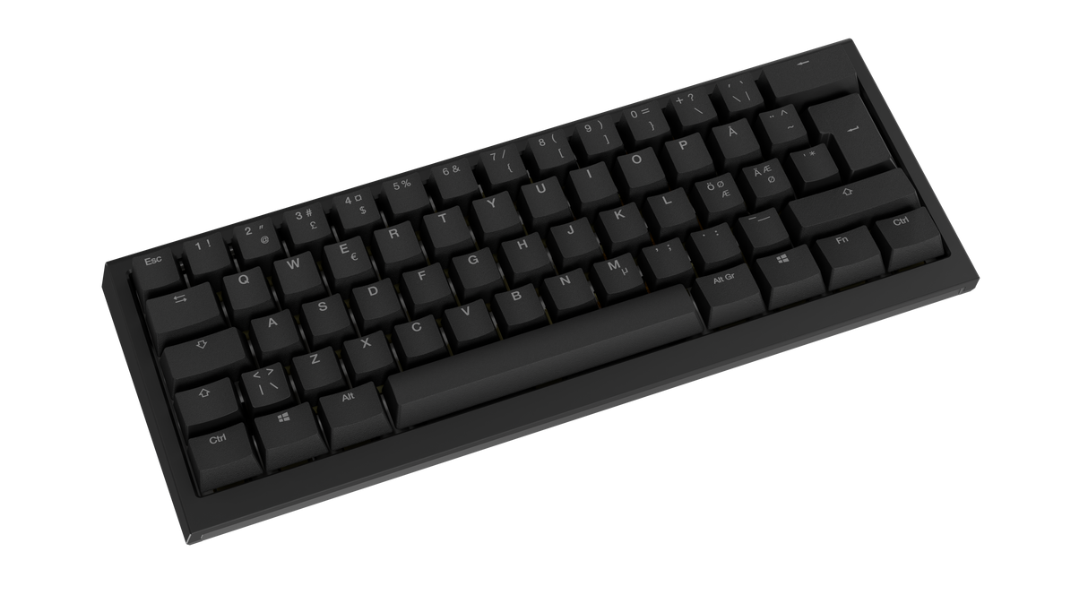 Ducky One X - Black Nordic - Mini 60% - Ducky Inductive Switch (analog) Tri-Mode (Trådløs, BT, Cord)