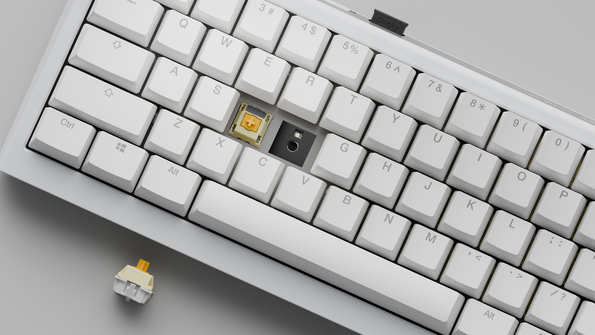 Ducky One X - White Nordic - Mini 60% - Ducky Inductive Switch (analog) Tri-Mode (Trådløs, BT, Cord)