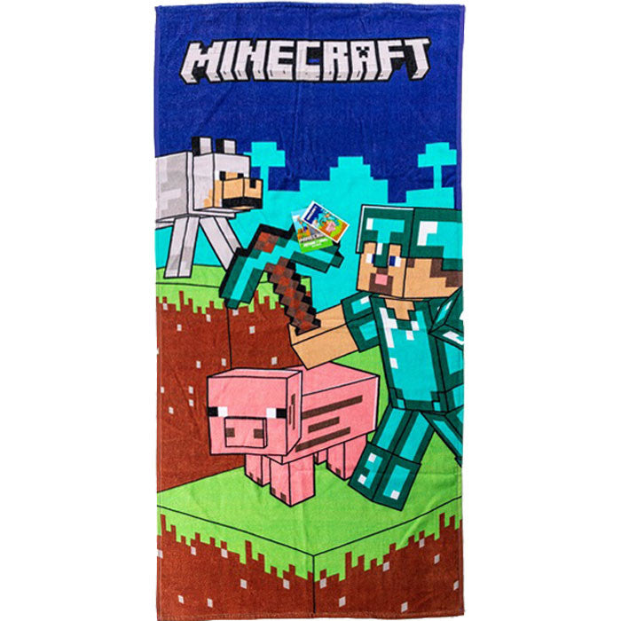 Minecraft Diamond Armor bath towel, beach towel 70x140cm Minecraft