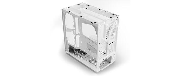 HYTE Y40 Snow White Miditower - Panoramic Glass Veil, included PCIe 4.0 riser cable, 2 included fans