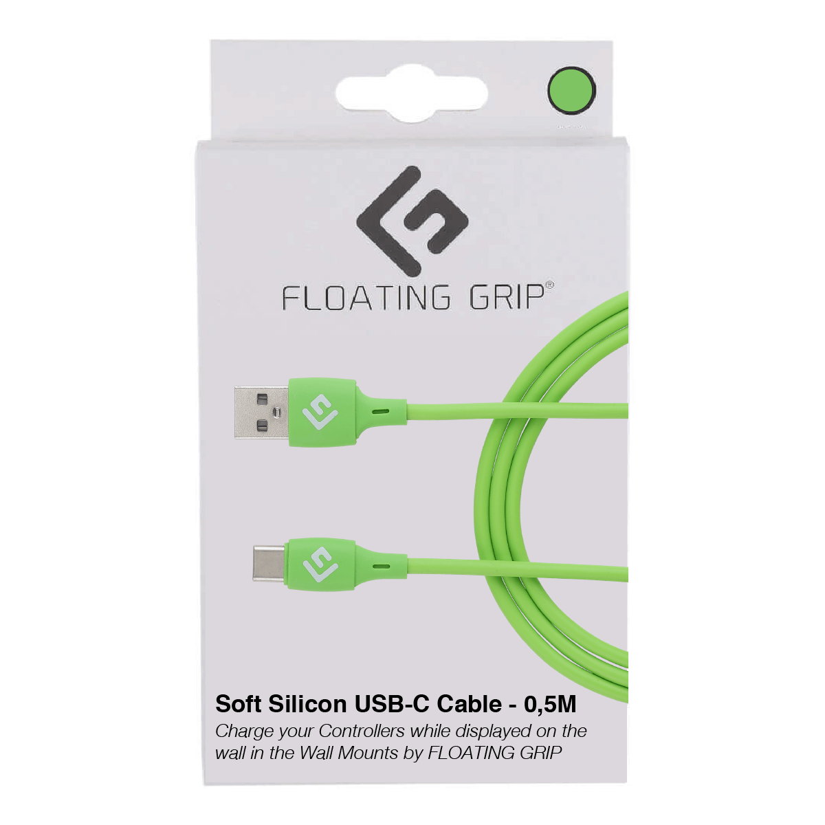 Floating Grip 0,5M Silicone USB-C Cable (Grøn)