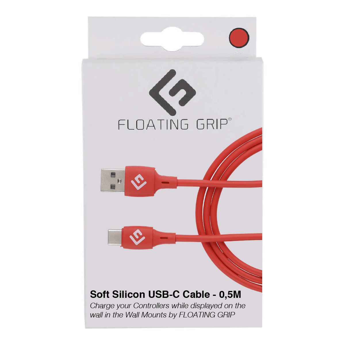 Floating Grip 0,5M Silicone USB-C Cable (Rød)