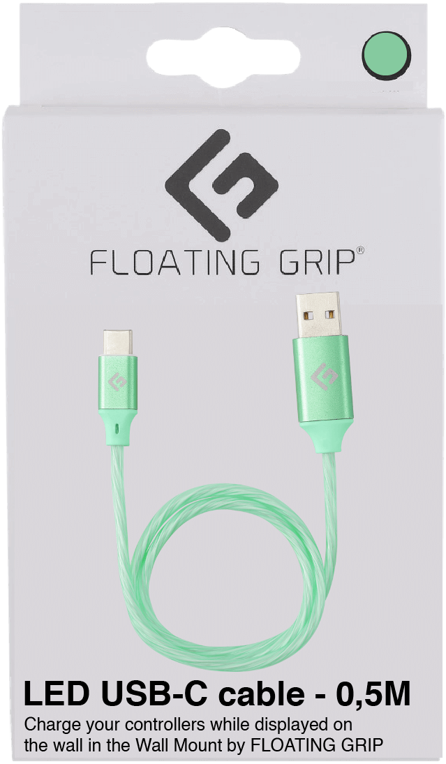 Floating Grip 0,5M LED USB-C Cable (Grøn)