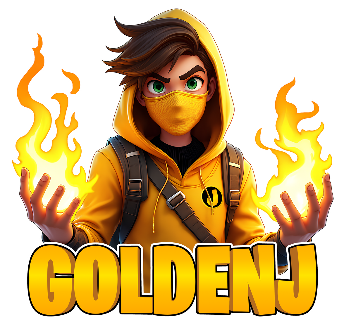 GoldenJ Flamme Tryk - Lille Geekd