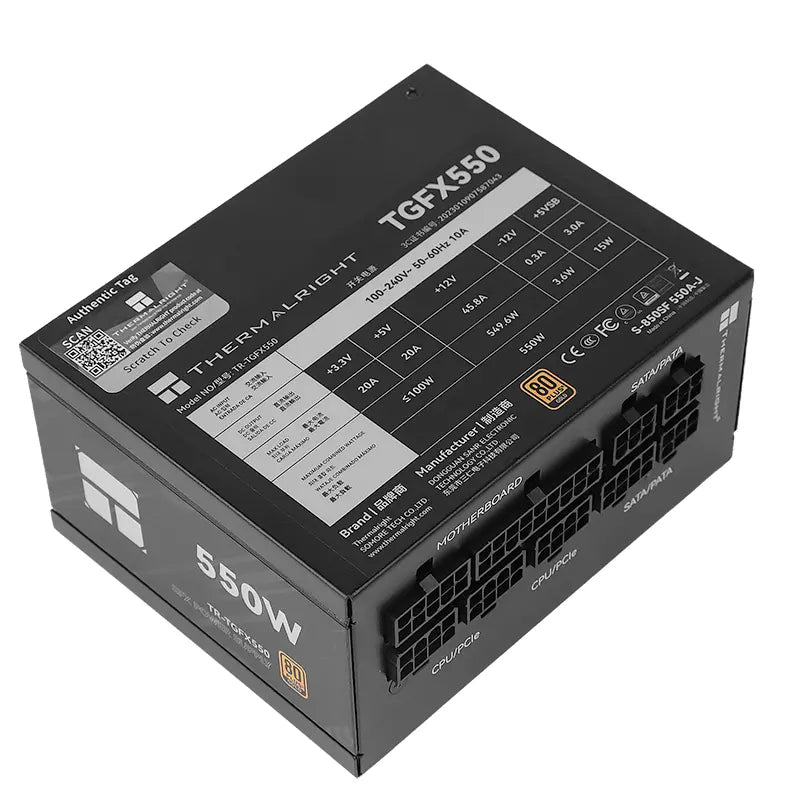 Thermalright TR-TGFX 550W, Sort 80+ Gold modular PSU. SFX Thermalright
