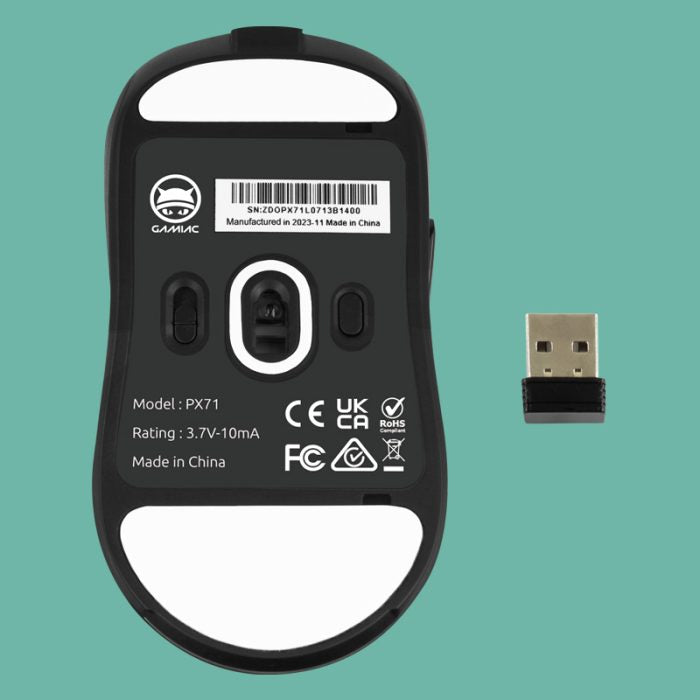 Gamiac PX71 Maus Schwarz Kabellos