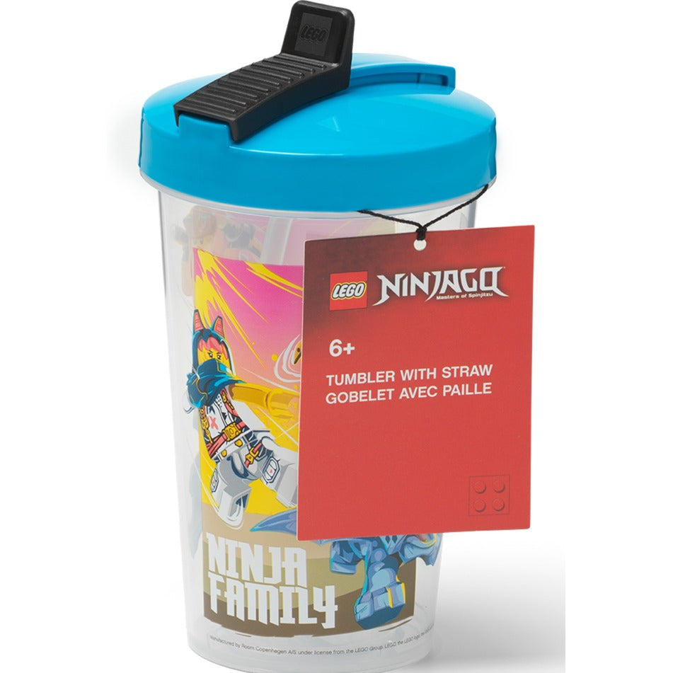 Room Copenhagen LEGO Becher mit Strohhalm Ninjago Classic Schwarz (schwarz/rot, 500 ml)