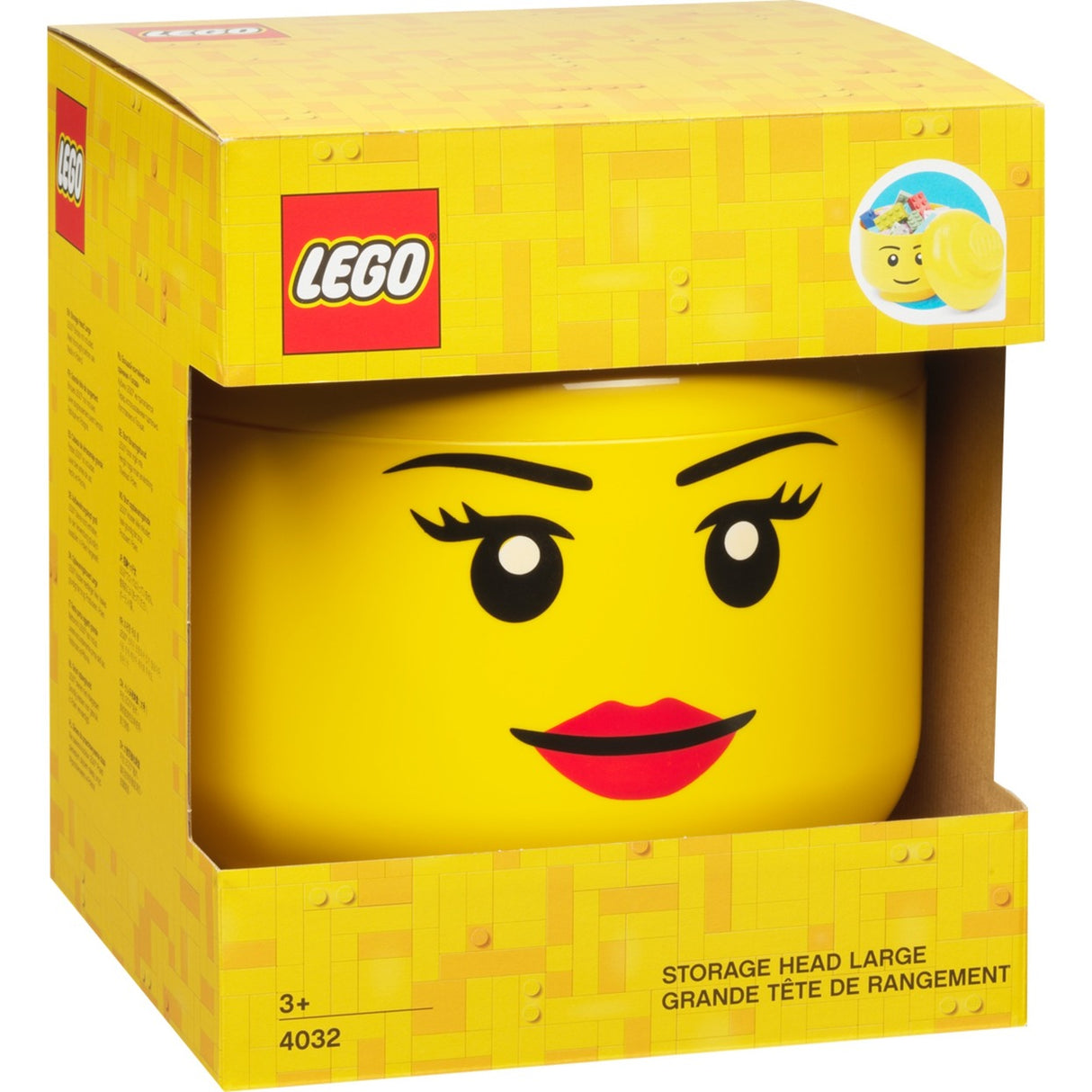 Room Copenhagen LEGO Iconic Storage Head "Girl", storage box (yellow, size L, female)