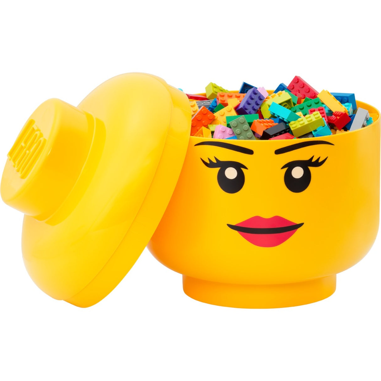 Room Copenhagen LEGO Iconic Storage Head "Girl", storage box (yellow, size L, female)