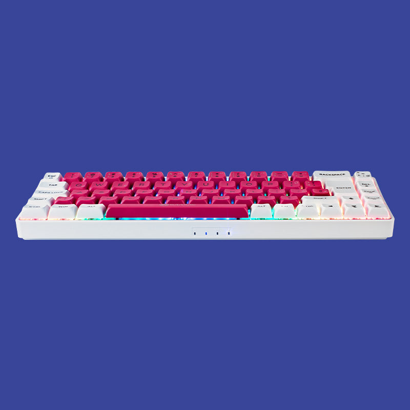 Gamiac TKL69G – Weiß/Rot – SF-Tastatur – Blaue Schalter