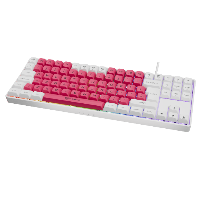Gamiac TKL90G - Hvid/Rød - TKL Tastatur - Rød Switch