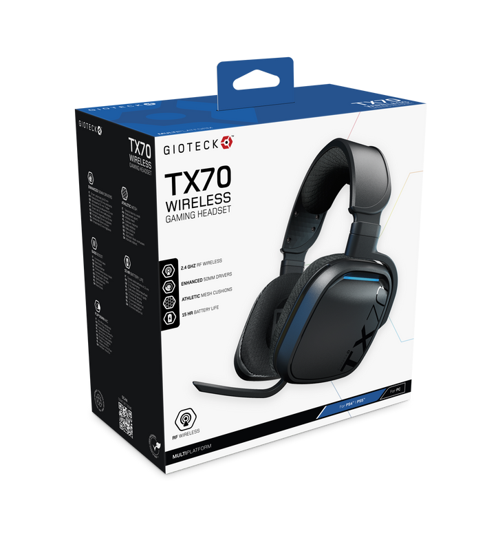 GIOTECK TX-70 Drahtloses RF-Stereo-Gaming-Headset