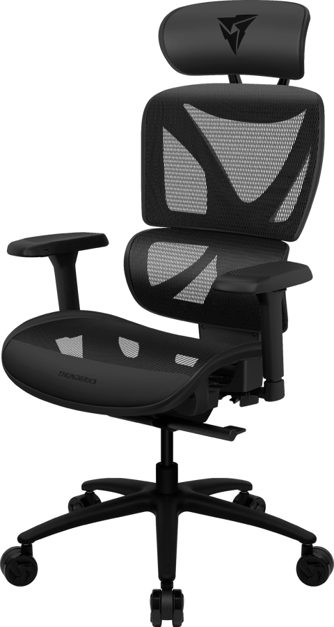 ThunderX3 YTC Mesh Schwarz – Sync5, max. 125 kg, 2D-Armlehne, Gasdruckfeder der Klasse 4