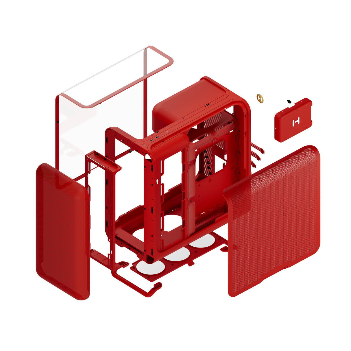 HYTE X50 Midi-Tower – Wild Cherry / Red