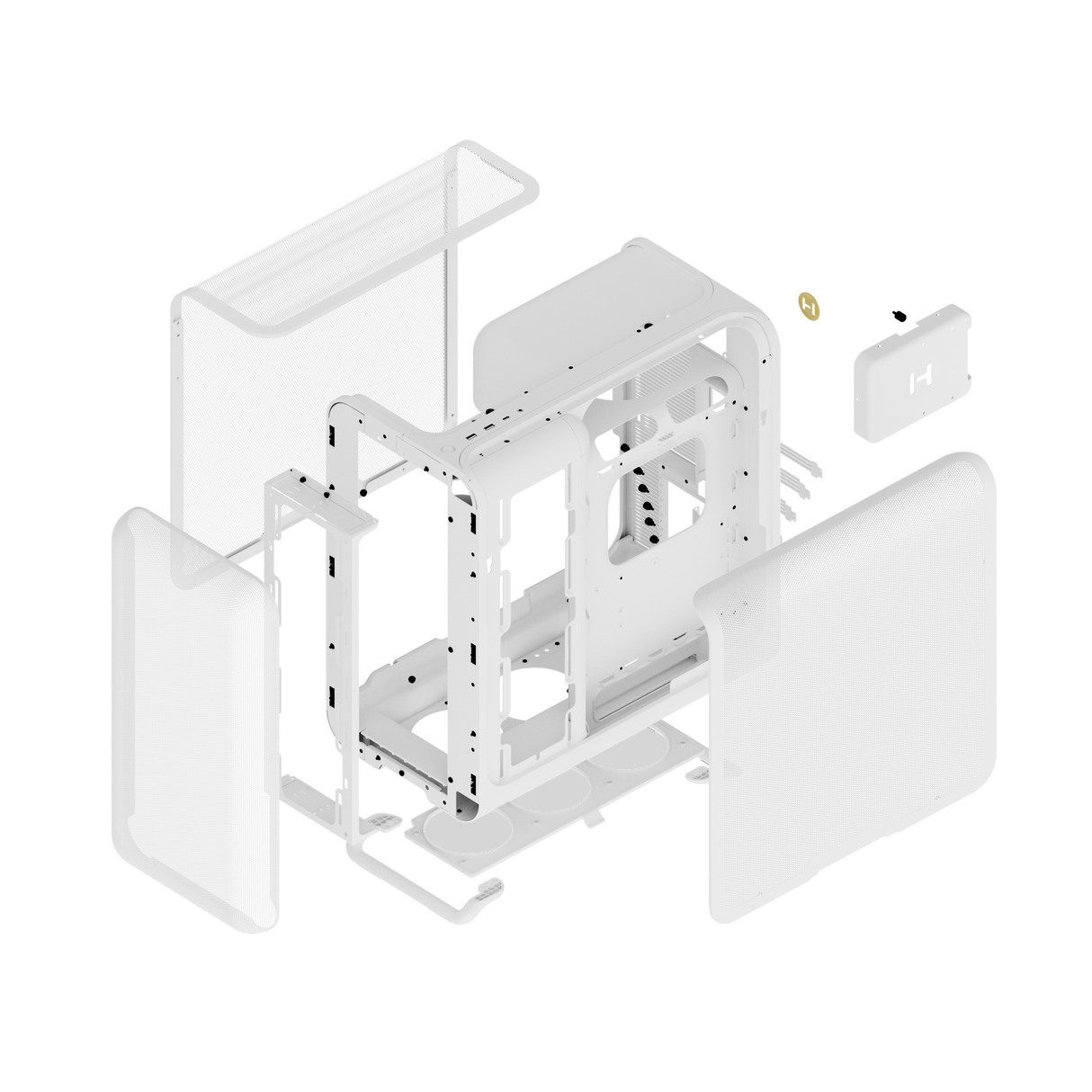 HYTE X50 Midi-Tower – Mesh Schneeweiß
