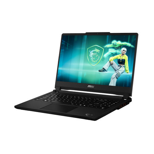MSI Cyborg 15 Max C2WG-676FRY – åben computer set skråt forfra
