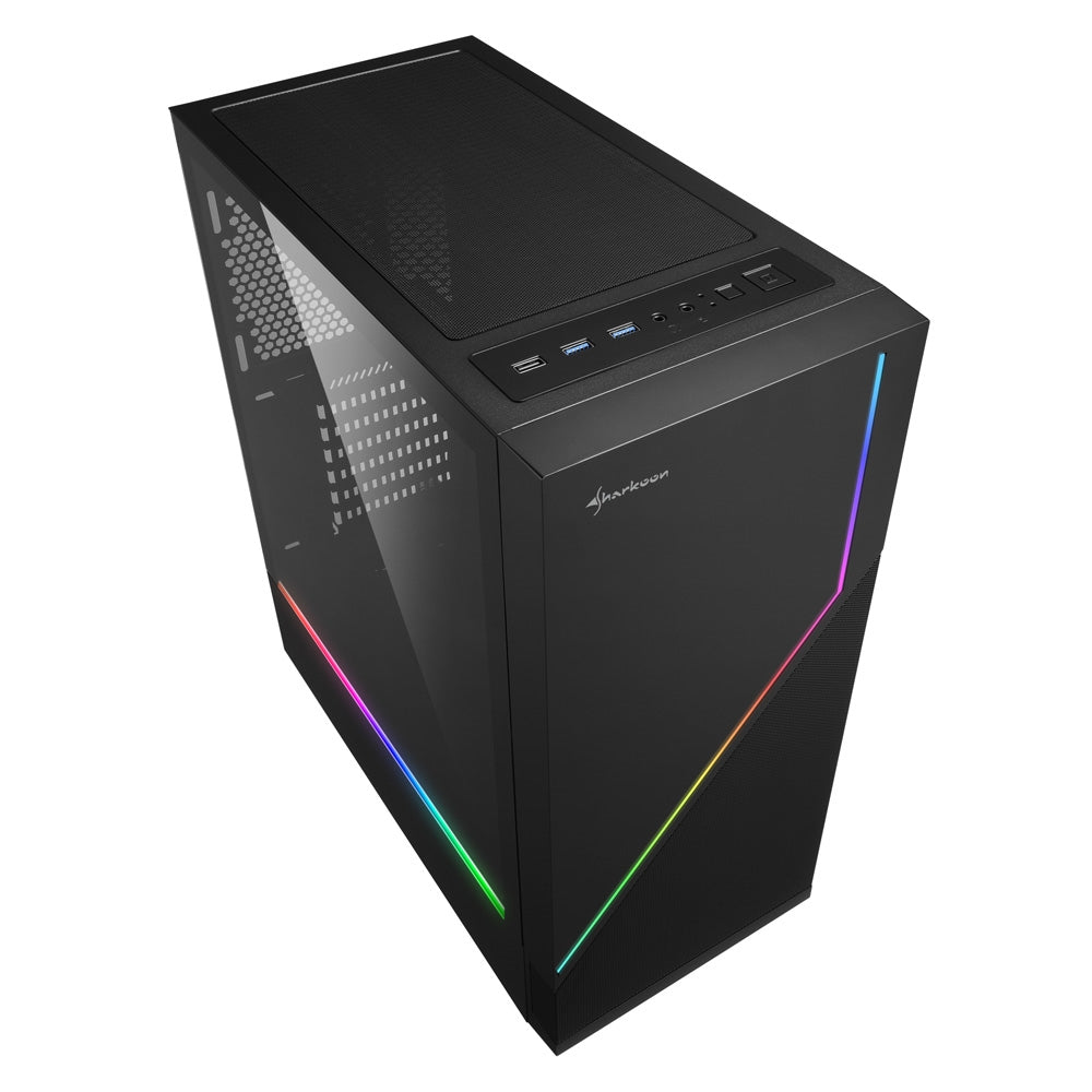 Sharkoon RGB FLOW, tower case (black, side panel of tempered glass) Sharkoon