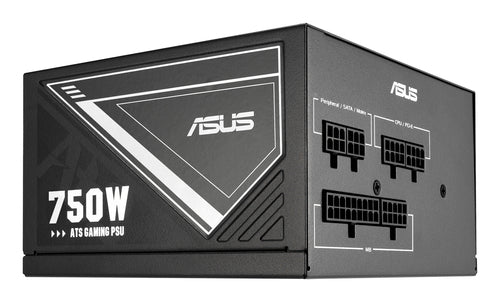 ASUS 750W-ATS Gold set fra siden med kabelstik