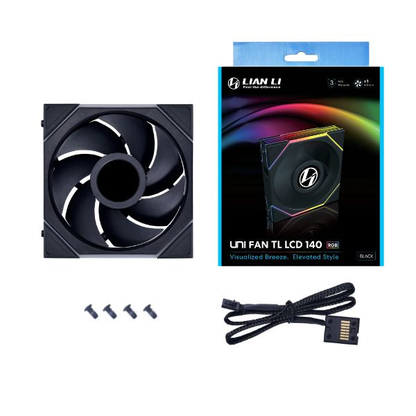Lian Li UNI FAN TL LCD, Schwarz - 140 mm