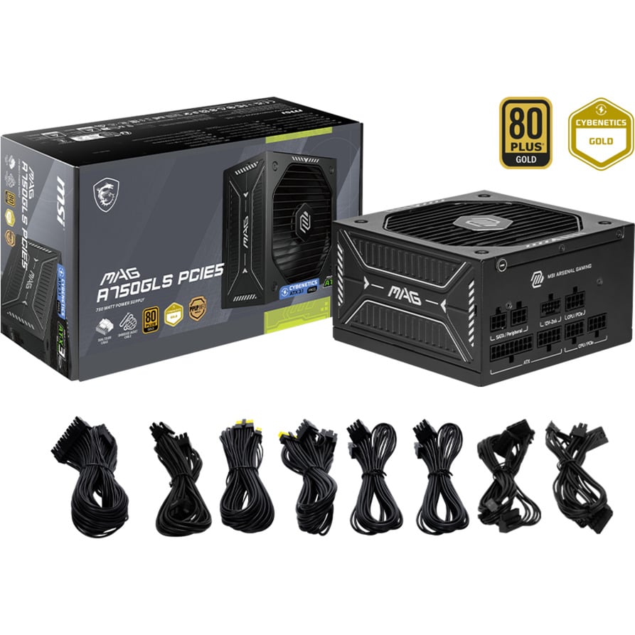 MSI MAG A750GLS PCIE5 – strømforsyning – Sort