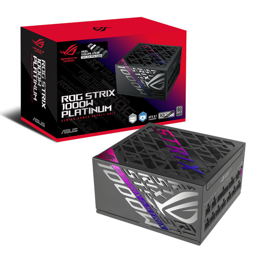 ASUS ROG Strix 1000W Platinum – sort ROG Equalizer-strømforsyning med modulære kabler