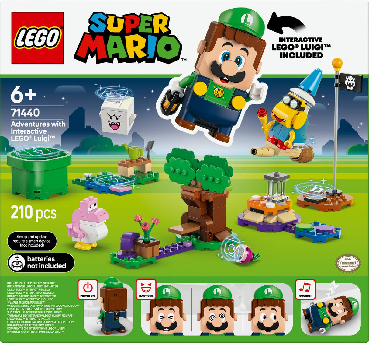 LEGO 71440 Super Mario Adventures with Interactive LEGO Luigi, Construction Toy LEGO