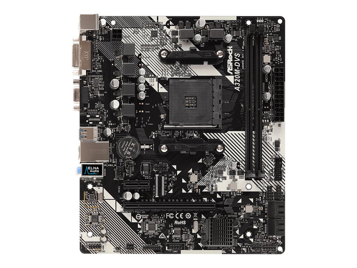 ASRock A320M-DVS R4.0 Micro-ATX AM4 AMD A320 ASRock