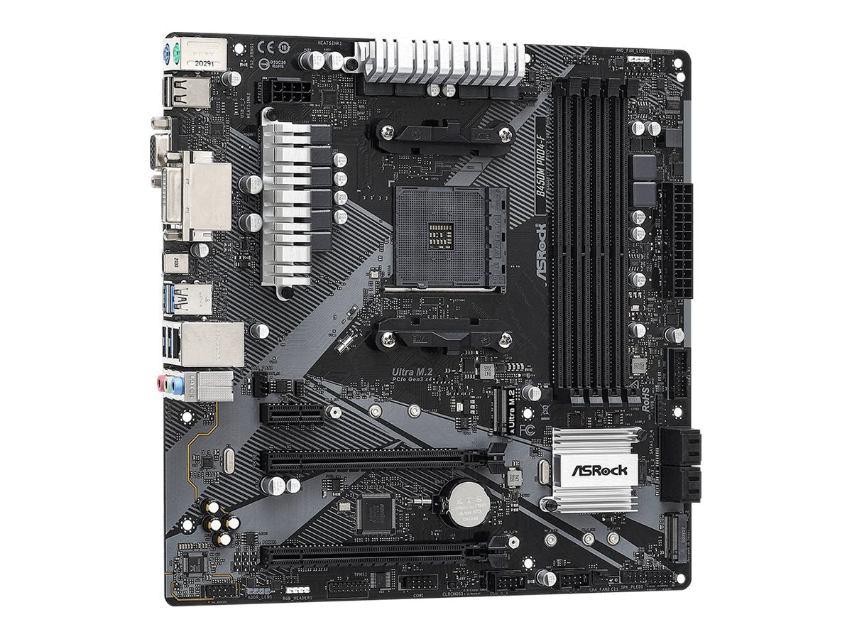 ASRock B450M Pro4-F R2.0 Micro-ATX AM4 AMD B450 ASRock