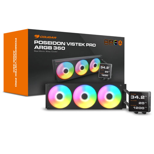 COUGAR Poseidon Vistek Pro 360, ARGB, sort AIO-vandkøler – produktdetalje