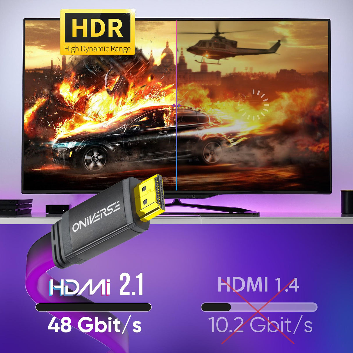 Oniverse Hdmi Led Cable 8K - Purple ONIVERSE
