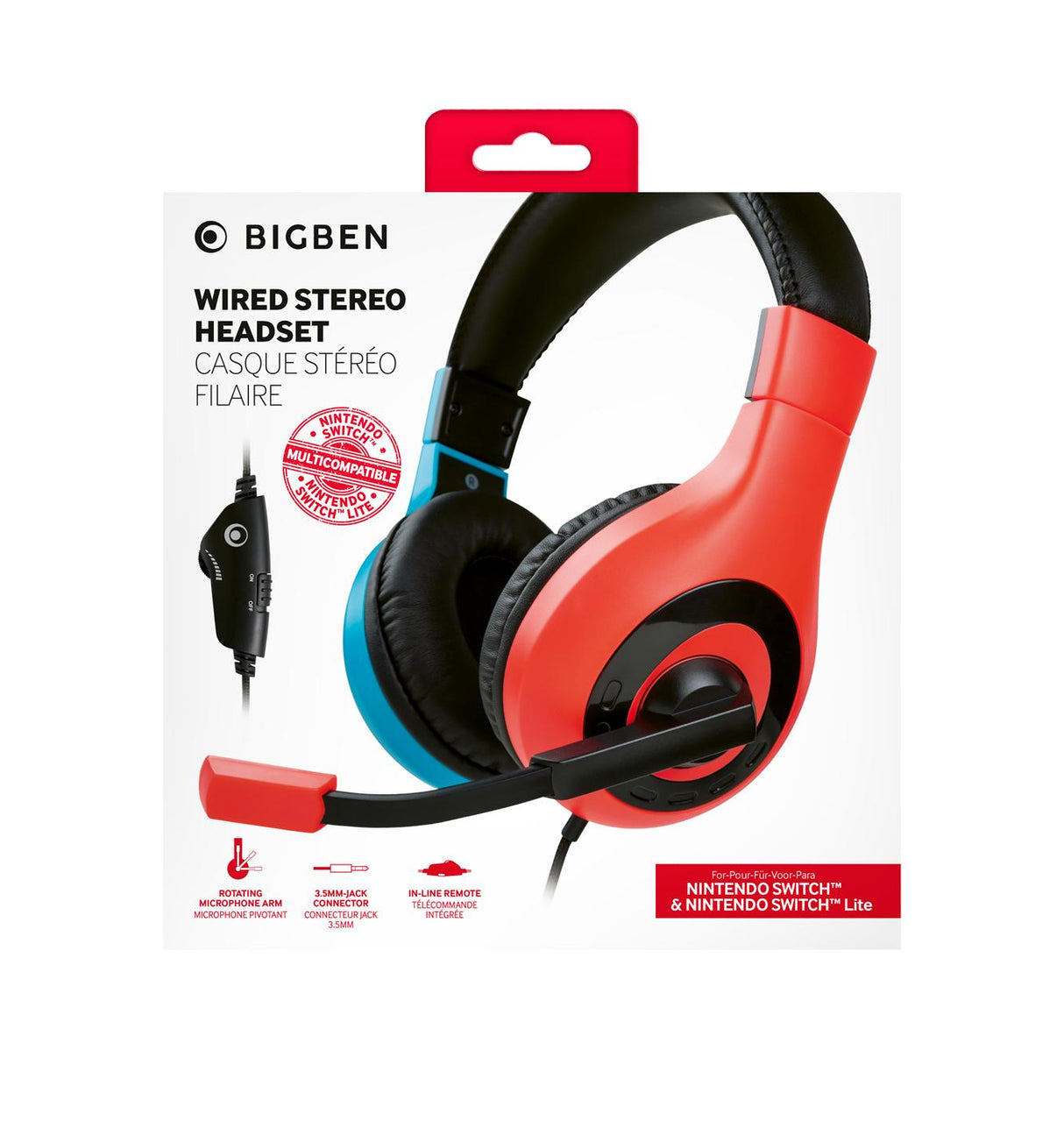 Stereo Gaming Headset -Red/Blue Nacon
