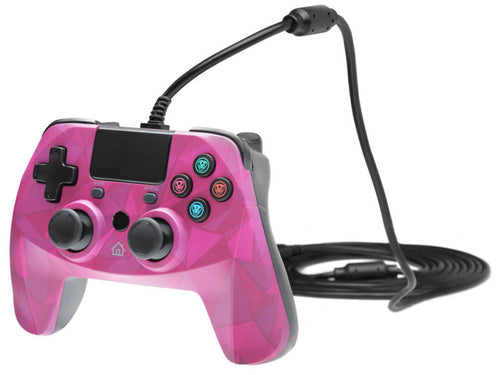 Snakebyte Game:Pad 4 S – kablet controller i Bubblegum Camo – produkt og tilslutningskabel