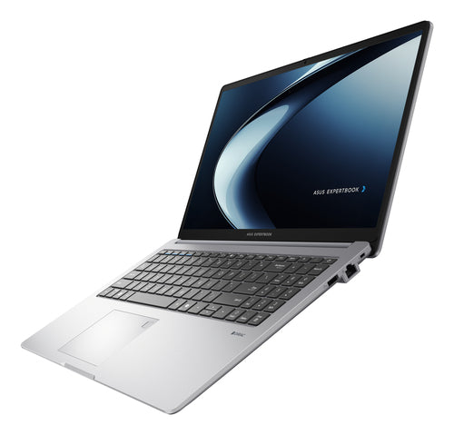 ASUS ExpertBook P1 PM1503CDA-S70064X – set skråt forfra (vinkel 3); tastaturlayout illustrativt