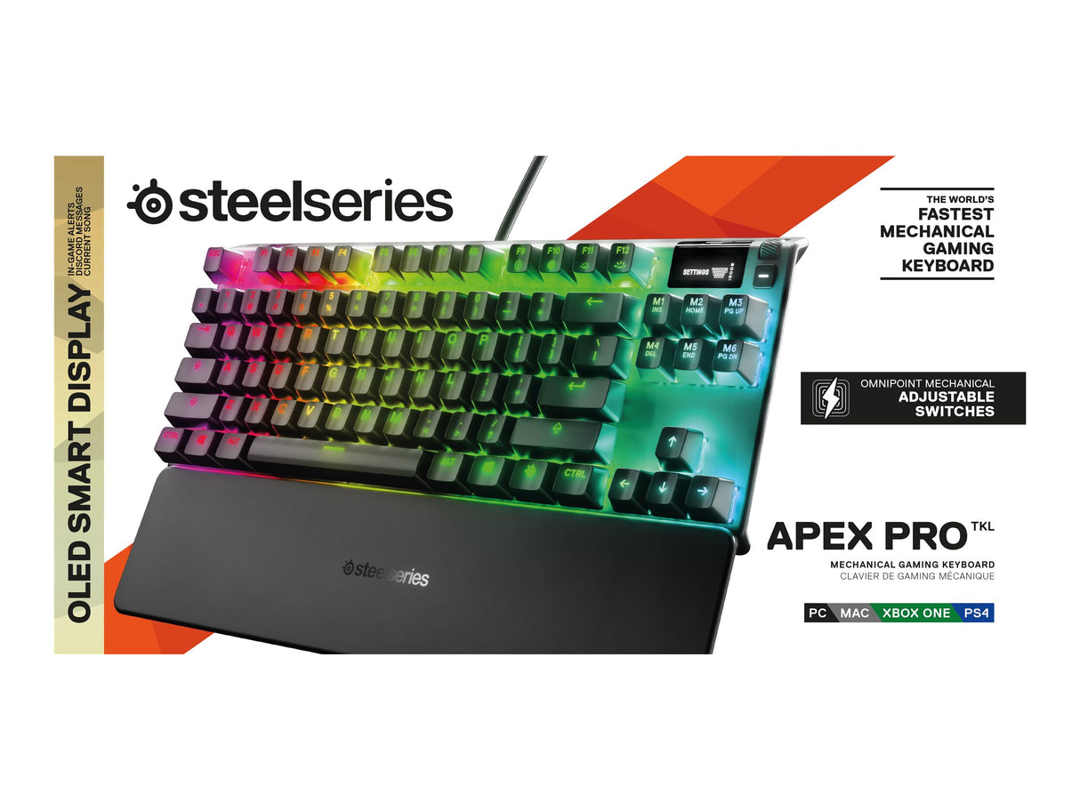 SteelSeries Apex Pro TKL-Tastatur, mechanisches RGB-Kabel