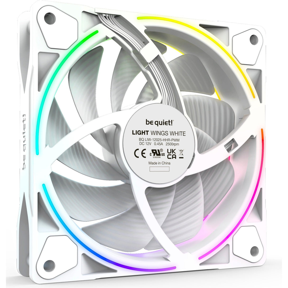 be quiet! Light Wings White 120mm PWM high-speed triple pack, case fan (white, pack of 3, incl. ARGB hub) Be quiet