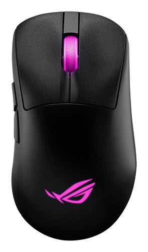Sort ASUS ROG Keris II Origin – set ovenfra med belyst rullehjul