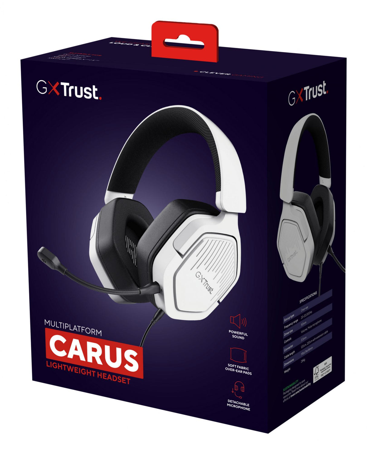 TRUST GXT492W CARUS HEADSET - HVID