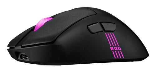 Sort ASUS ROG Keris II Origin – lav sideprofil med RGB-markering