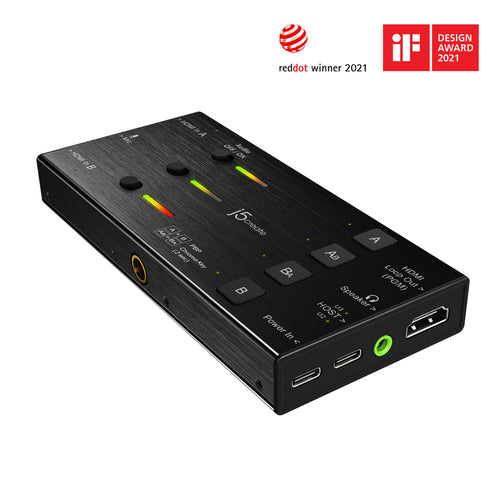 j5create JVA06 – Capture-enhed med to HDMI-indgange – Capture-enhed set skråt