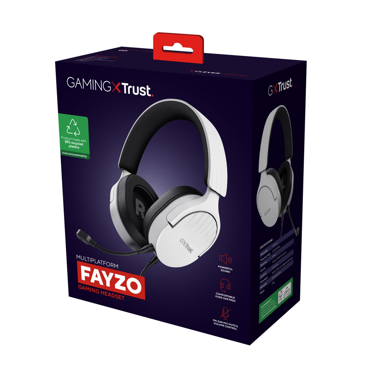 TRUST GXT489W FAYZO HEADSET - HVID