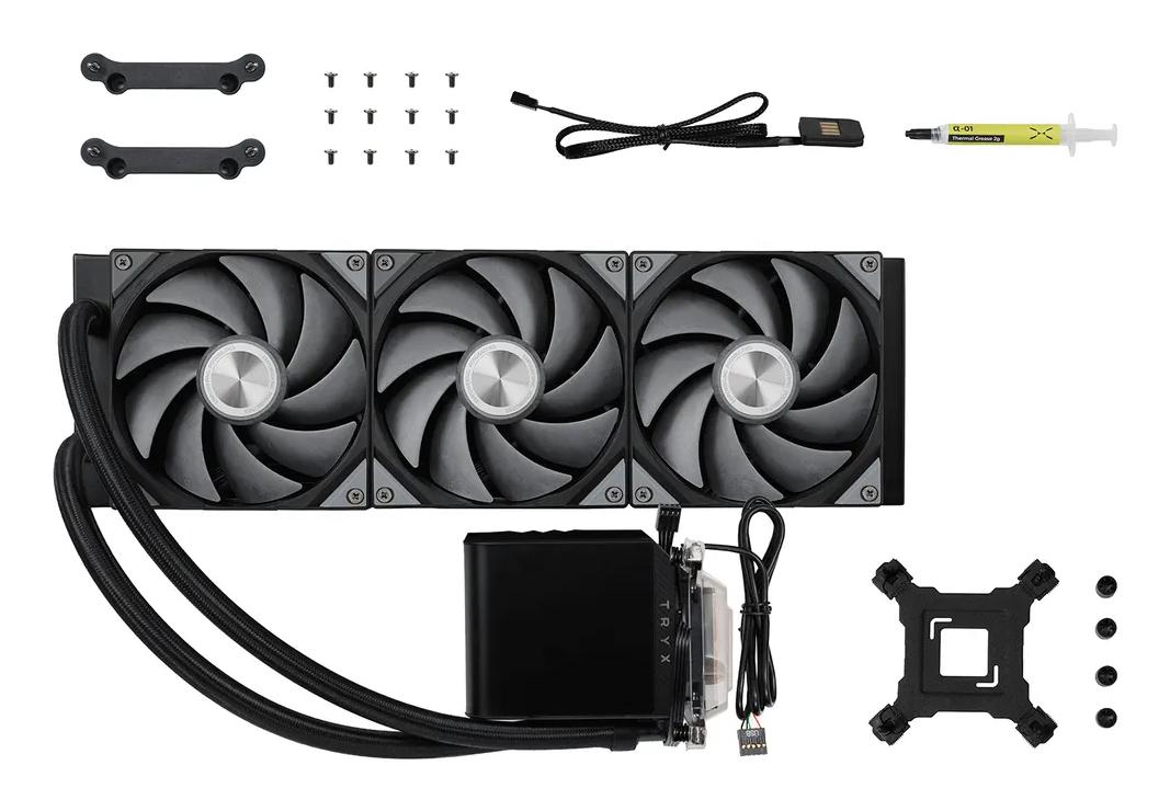 TRYX PANORAMA Upgraded 360mm AIO Liquid Cooler Black TRYX