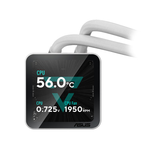 ASUS PRIME SLC II 360 ARGB LCD WHT – nærbillede af produktets detaljer