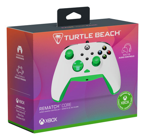 Turtle Beach Rematch Core Wired – Xbox/PC, hvid/grøn – Emballage fra siden
