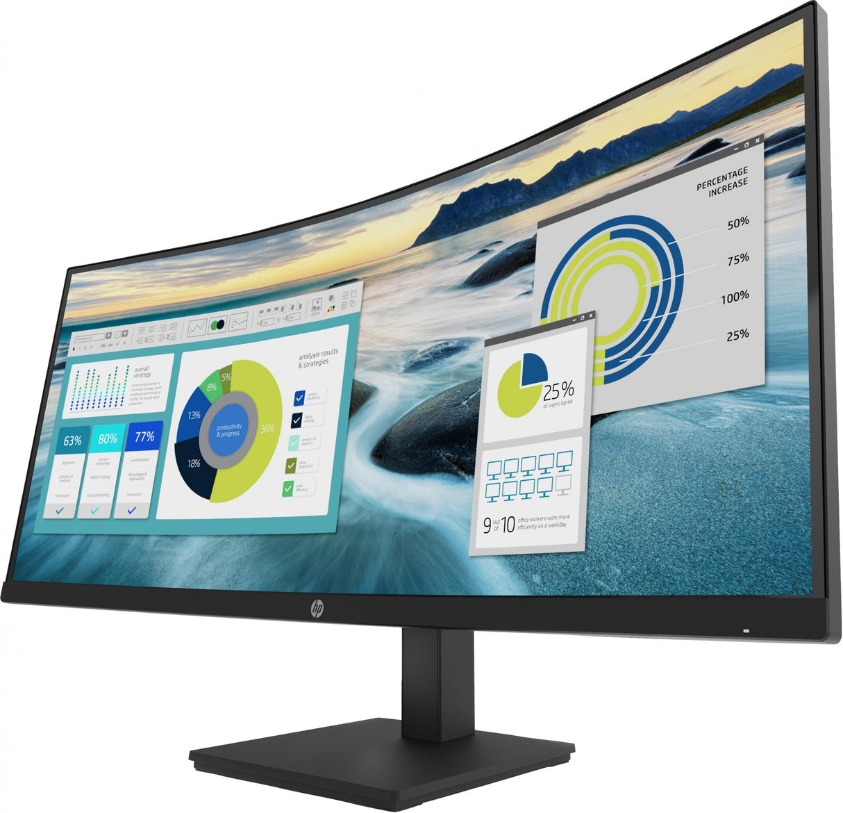 HP P34hc G4 34 3440 x 1440 (UltraWide) HDMI DisplayPort USB-C 60Hz Dockingskærm Hewlett-Packard