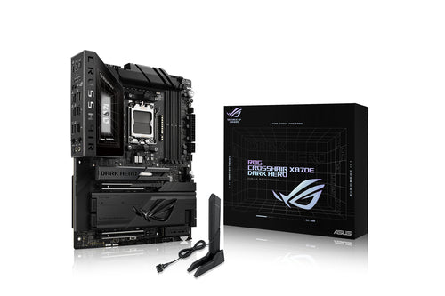 ASUS ROG CROSSHAIR X870E DARK HERO – bundkort og emballage